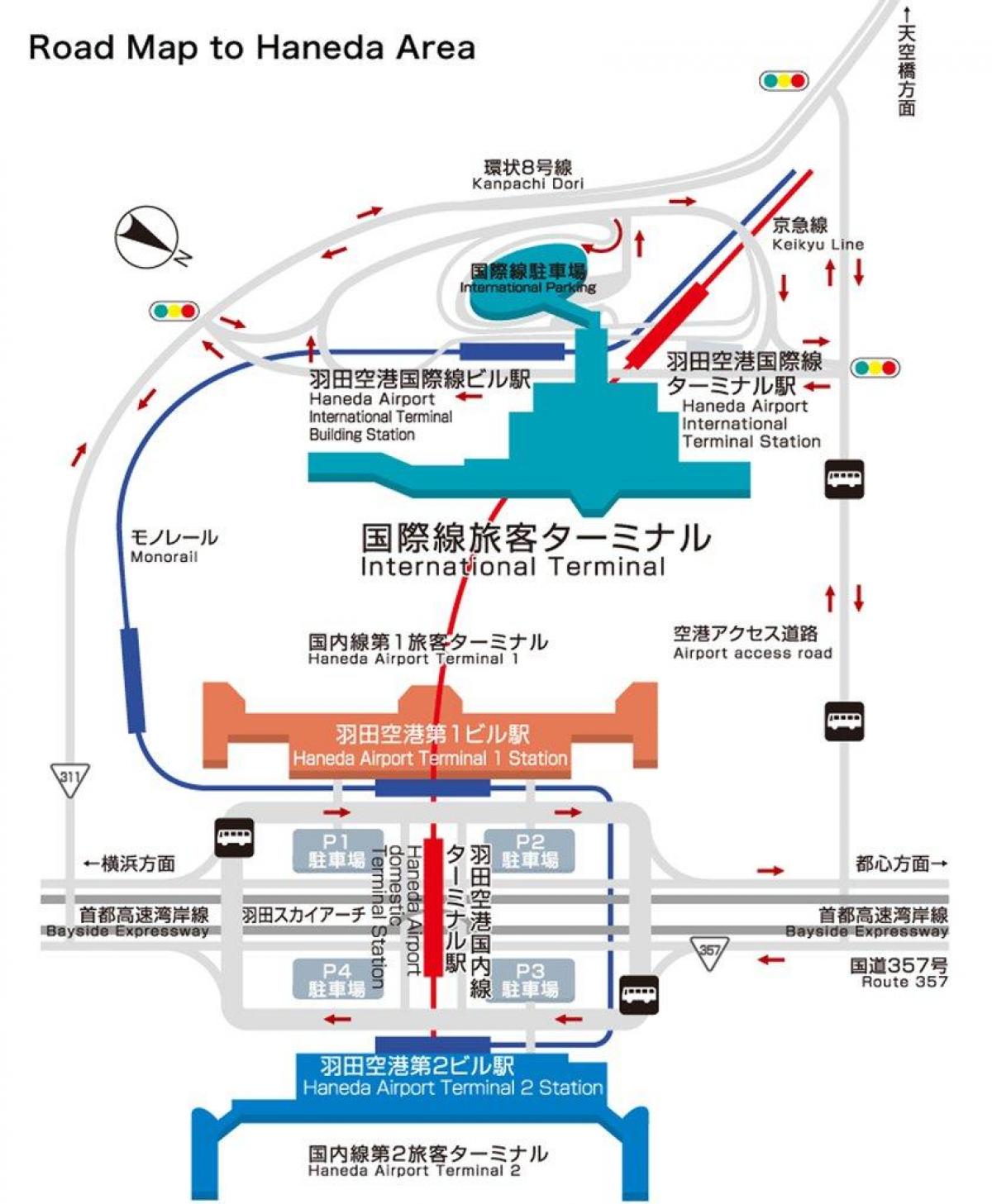 carte de l'aéroport international de tōkyō-haneda