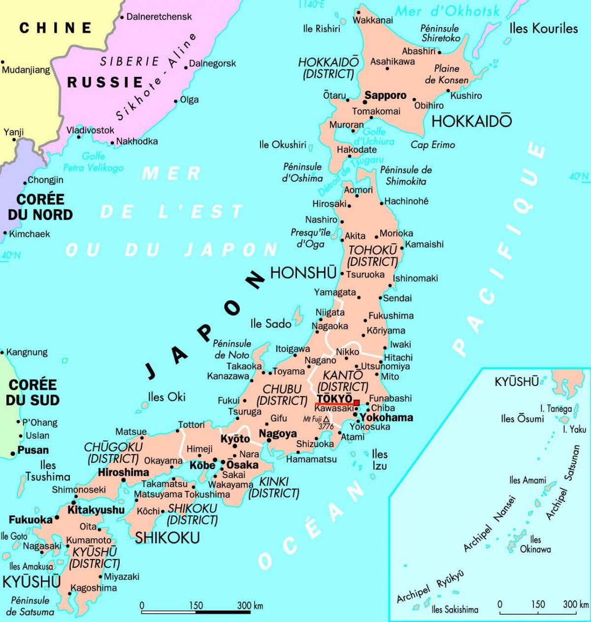la carte de Tokyo, Japon