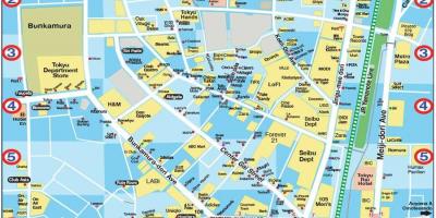 Carte de l'arrondissement de Shibuya de Tokyo