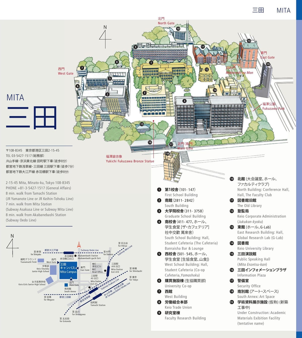 carte de l'université de keio