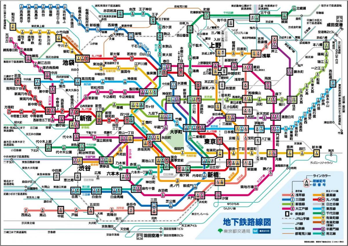 la carte de Tokyo en chinois