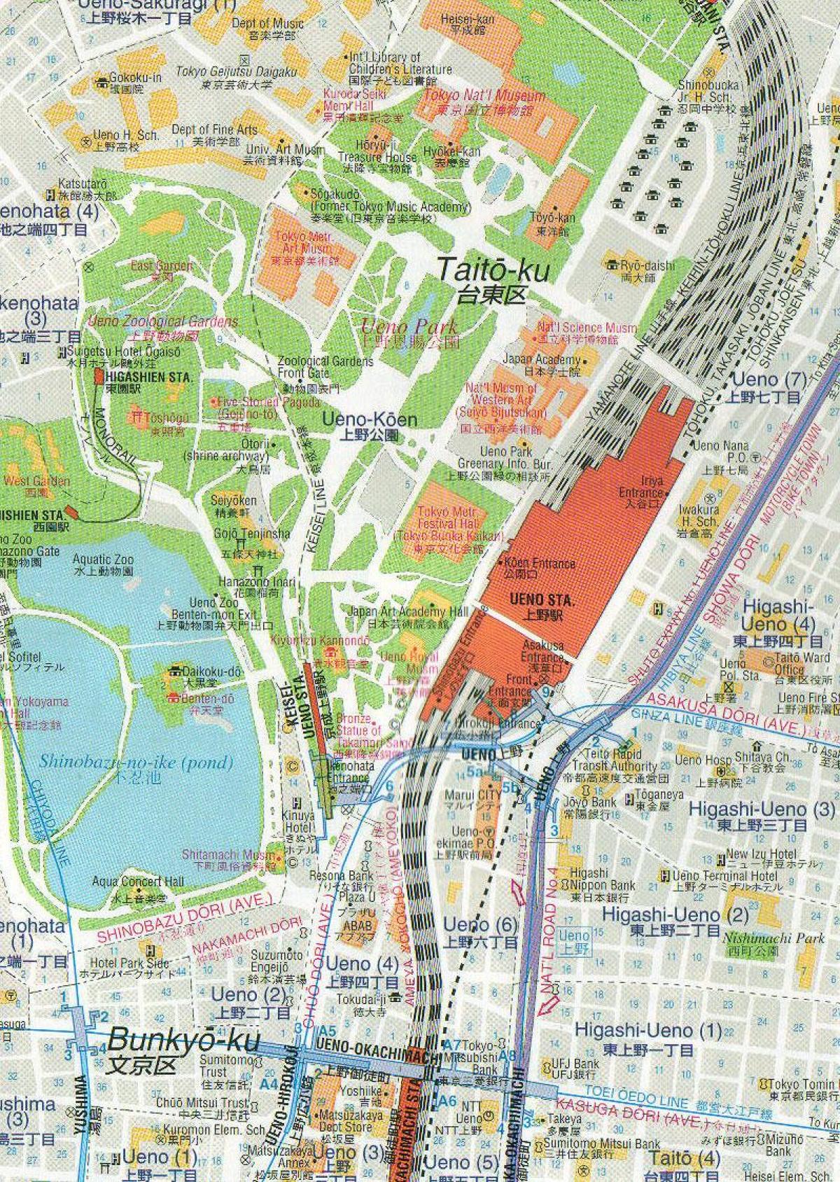 Ueno Park <b>Tokyo</b> <b>Map</b>.