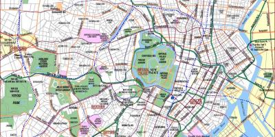 Carte des parcs de Tokyo