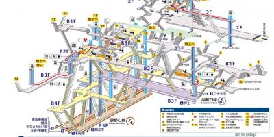 Carte de la gare de Shinjuku