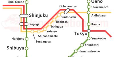 Tokyo JR carte de la ligne