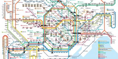 Carte des lignes JR à Tokyo