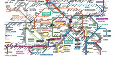 Tokyo JR carte de la ligne anglaise