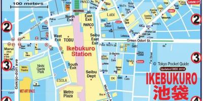 Carte de Ikebukuro à Tokyo
