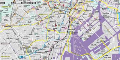 Le centre-ville de la carte de Tokyo