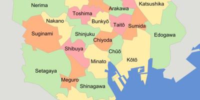Carte des quartiers de Tokyo